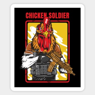 chicken military solider Magnet